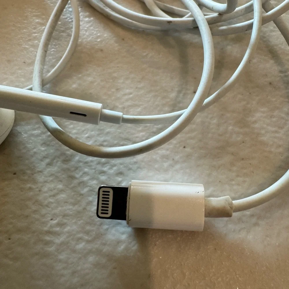 White Wired Earbuds with Lightning Connector